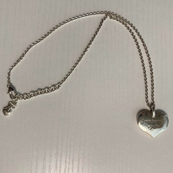 Brighton Love Beyond Words Heart Pendant Silver Gold Adjustable Necklace - Picture 15 of 15